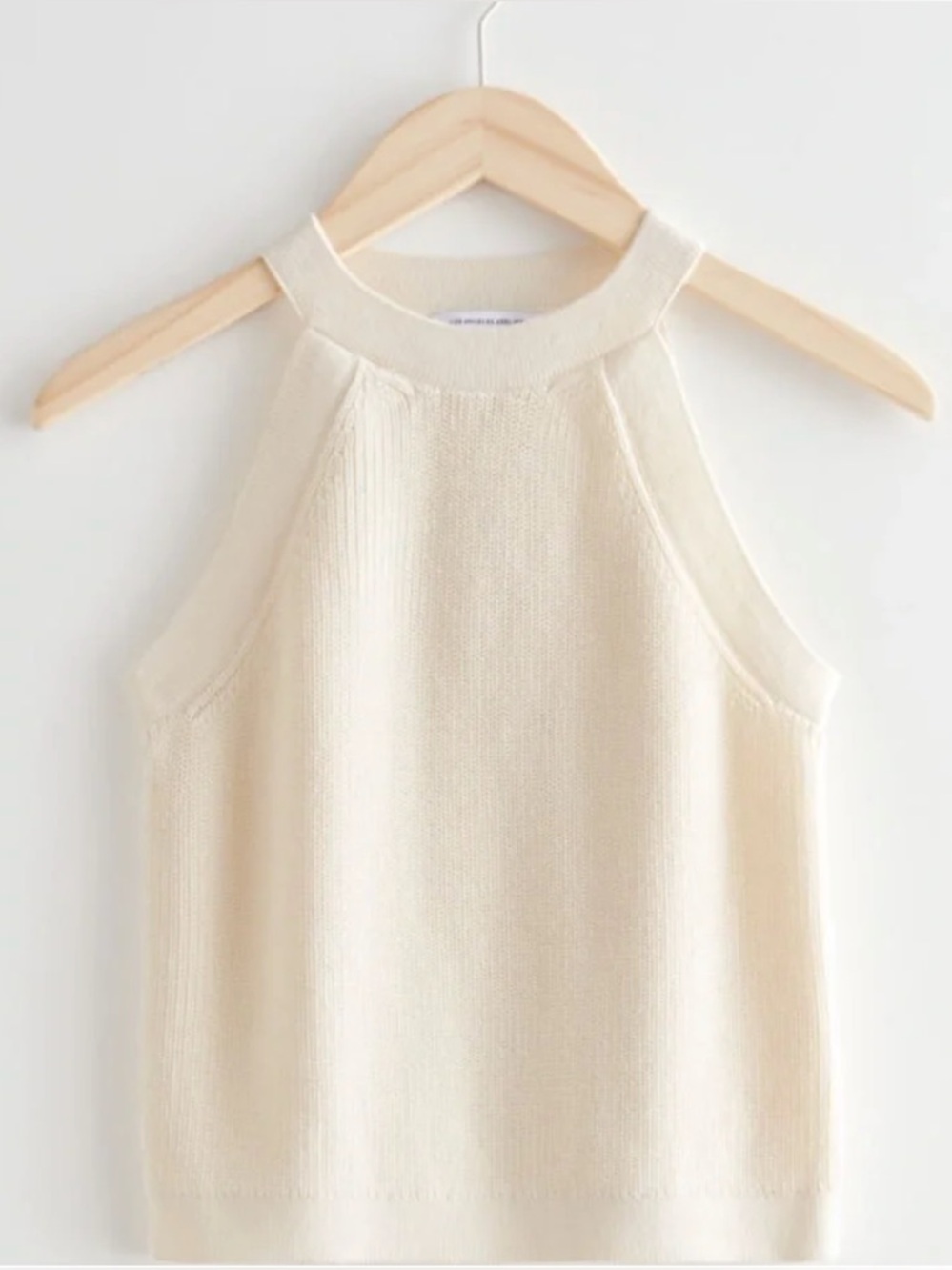 & Other Stories Knit Halter Sweater Top In Cream Ivory Size Large NWT